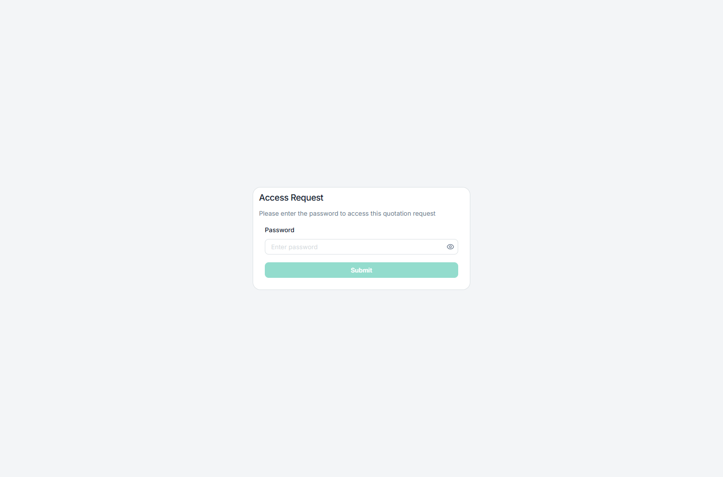 The supplier portal password gate